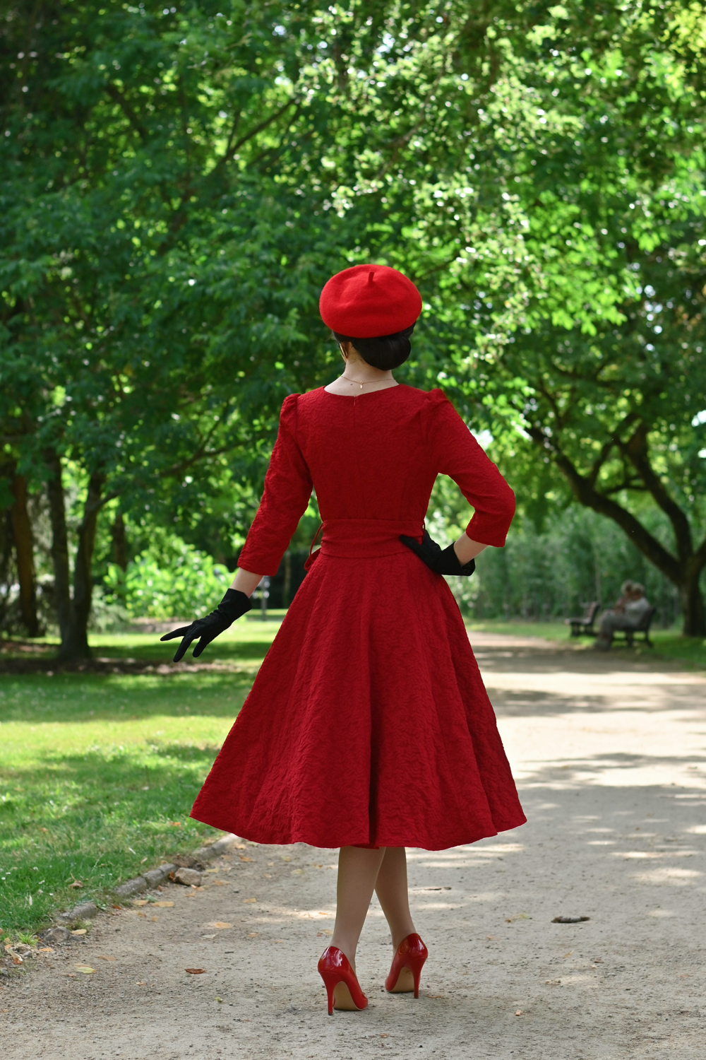 Lettie Embossed Swing Dress in Extended Sizing